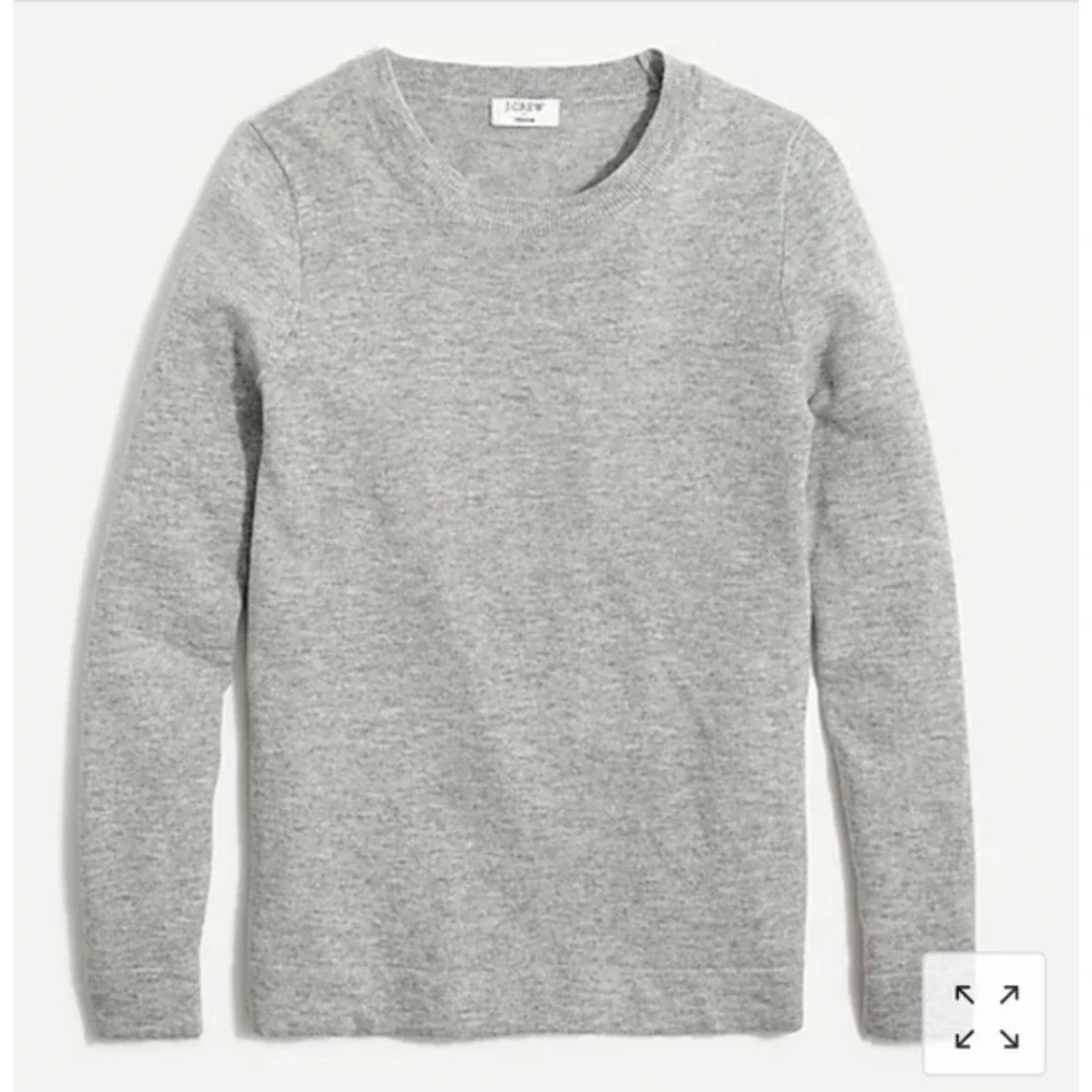 J. Crew Cotton Wool Blend Teddie Sweater Heather Dove Gray F5199 Size S
